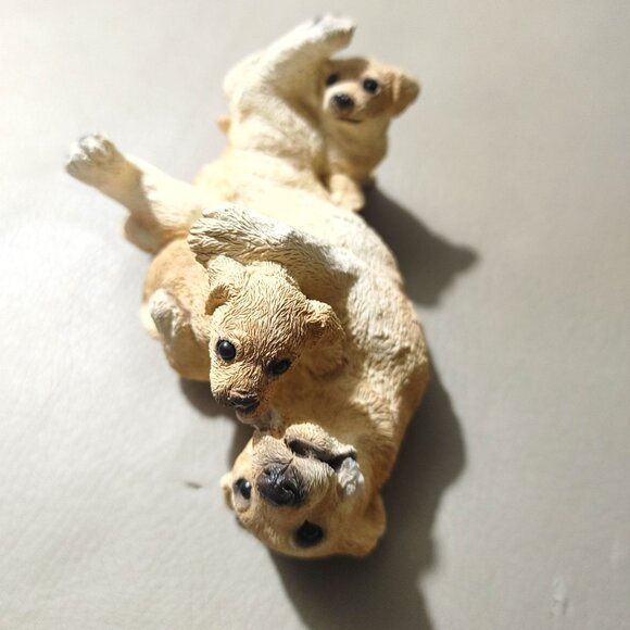 Yellow Labrador Stone Critters Dog Figurine Playful Puppies Resin Collectible - Picture 8 of 10